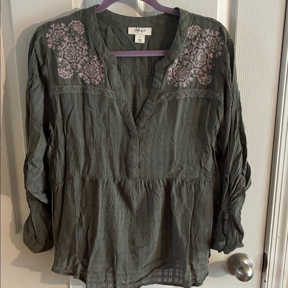 Style & Co large green top